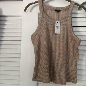 Express Textured Beige Tank Top